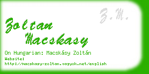 zoltan macskasy business card