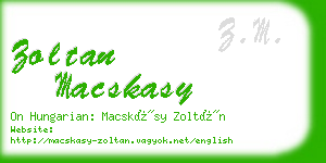 zoltan macskasy business card